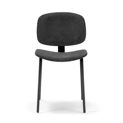 Corduroy chair in black, 44 x 51 x 79 cm | Arus