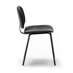 Corduroy chair in black, 44 x 51 x 79 cm | Arus