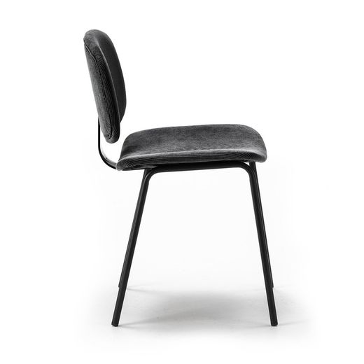 Corduroy chair in black, 44 x 51 x 79 cm | Arus