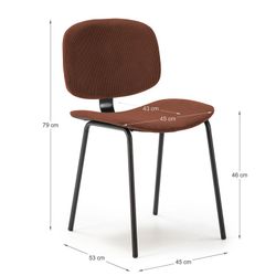 Corduroy and metal cauldron chair, 44 x 51 x 79 cm | Arus