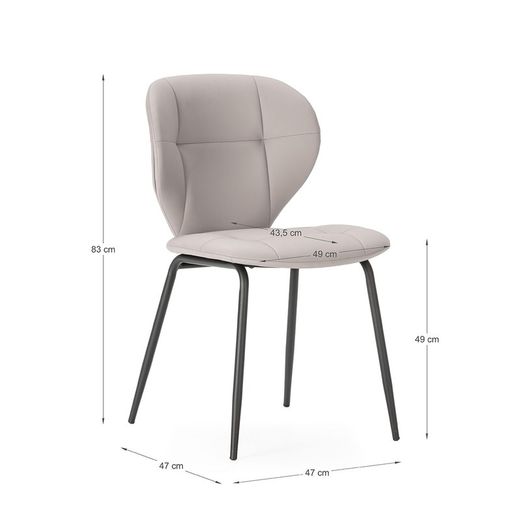 Faux leather chair in beige, 50 x 57.5 x 83 cm | Maura