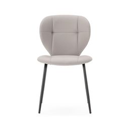 Faux leather chair in beige, 50 x 57.5 x 83 cm | Maura