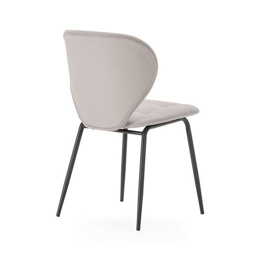 Faux leather chair in beige, 50 x 57.5 x 83 cm | Maura