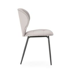 Faux leather chair in beige, 50 x 57.5 x 83 cm | Maura