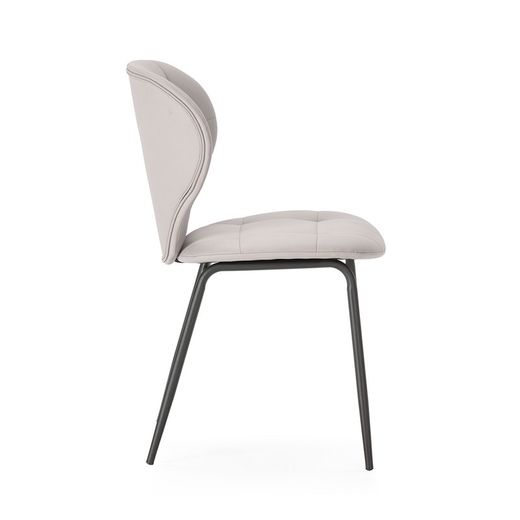 Faux leather chair in beige, 50 x 57.5 x 83 cm | Maura