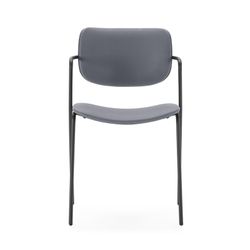 Faux leather chair in charcoal grey, 49 x 55 x 79 cm | Mayka