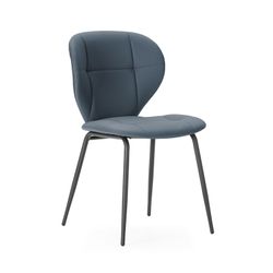 Faux leather chair in dark grey, 50 x 57.5 x 83 cm | Maura