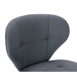 Faux leather chair in dark grey, 50 x 57.5 x 83 cm | Maura