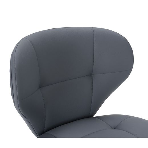 Faux leather chair in dark grey, 50 x 57.5 x 83 cm | Maura