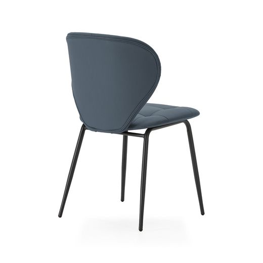 Faux leather chair in dark grey, 50 x 57.5 x 83 cm | Maura