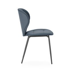 Faux leather chair in dark grey, 50 x 57.5 x 83 cm | Maura