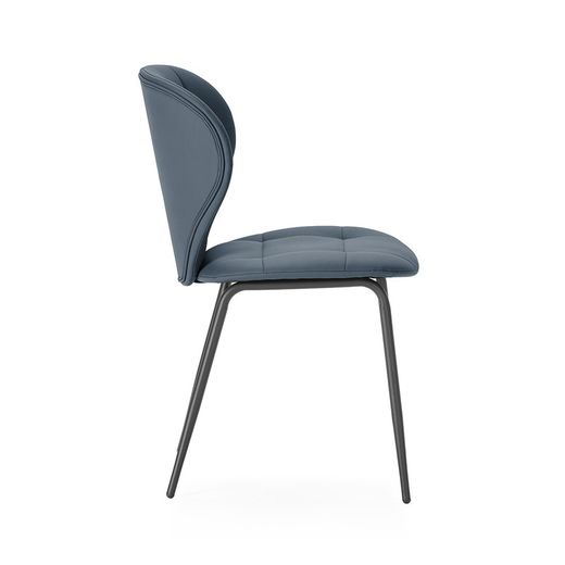 Faux leather chair in dark grey, 50 x 57.5 x 83 cm | Maura