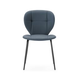 Faux leather chair in dark grey, 50 x 57.5 x 83 cm | Maura