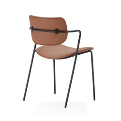 Faux leather chair in tile, 49 x 55 x 79 cm | Mayka