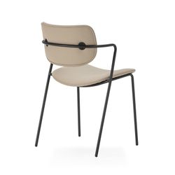 Faux leather chair in taupe, 49 x 55 x 79 cm | Mayka