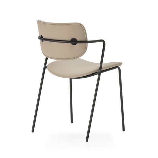 Faux leather chair in taupe, 49 x 55 x 79 cm | Mayka