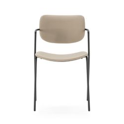 Faux leather chair in taupe, 49 x 55 x 79 cm | Mayka