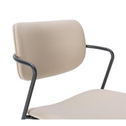 Faux leather chair in taupe, 49 x 55 x 79 cm | Mayka