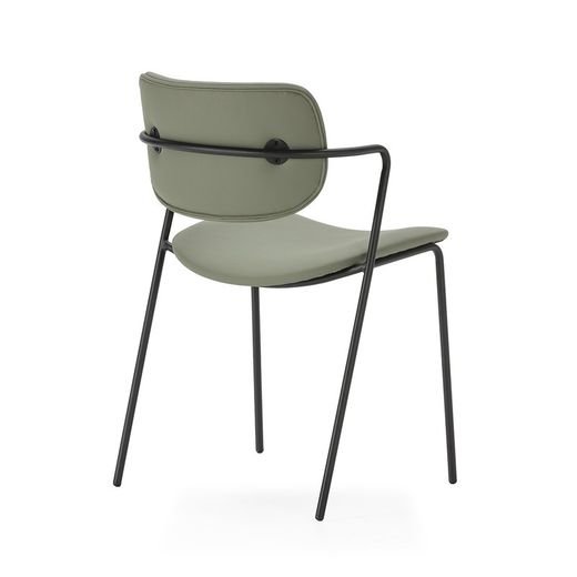 Faux leather chair in green, 49 x 55 x 79 cm | Mayka