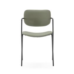 Faux leather chair in green, 49 x 55 x 79 cm | Mayka