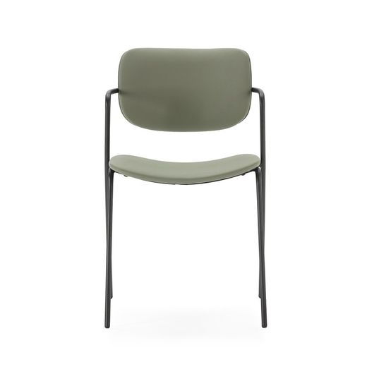 Faux leather chair in green, 49 x 55 x 79 cm | Mayka