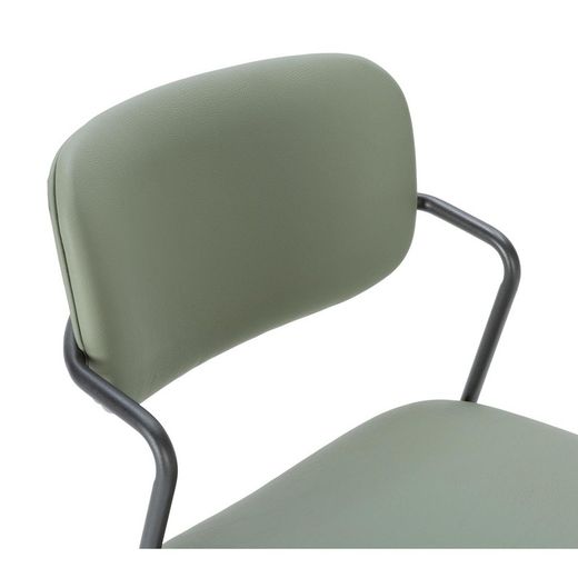 Faux leather chair in green, 49 x 55 x 79 cm | Mayka