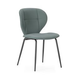 Faux leather chair in green, 50 x 57.5 x 83 cm | Maura