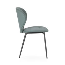 Faux leather chair in green, 50 x 57.5 x 83 cm | Maura