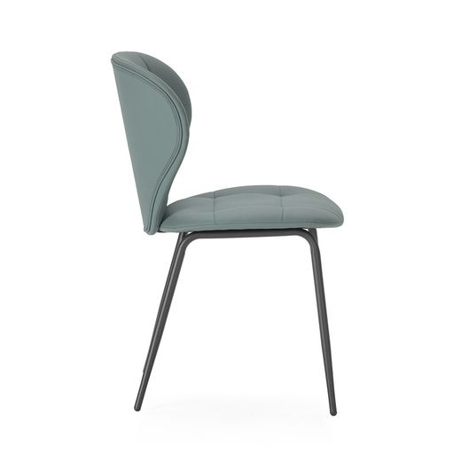 Faux leather chair in green, 50 x 57.5 x 83 cm | Maura