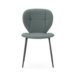 Faux leather chair in green, 50 x 57.5 x 83 cm | Maura