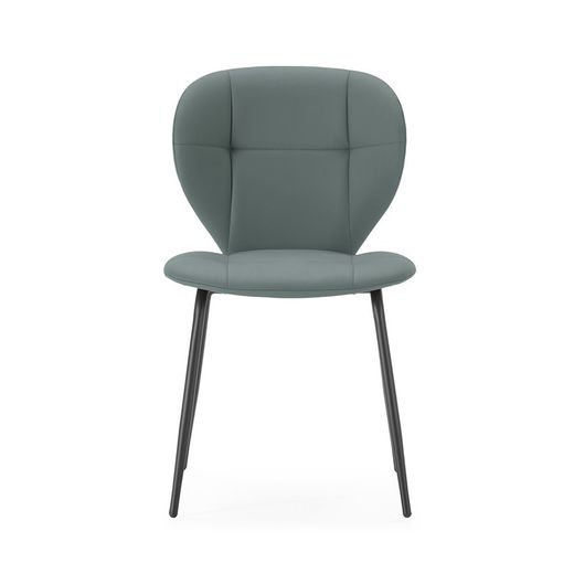 Faux leather chair in green, 50 x 57.5 x 83 cm | Maura