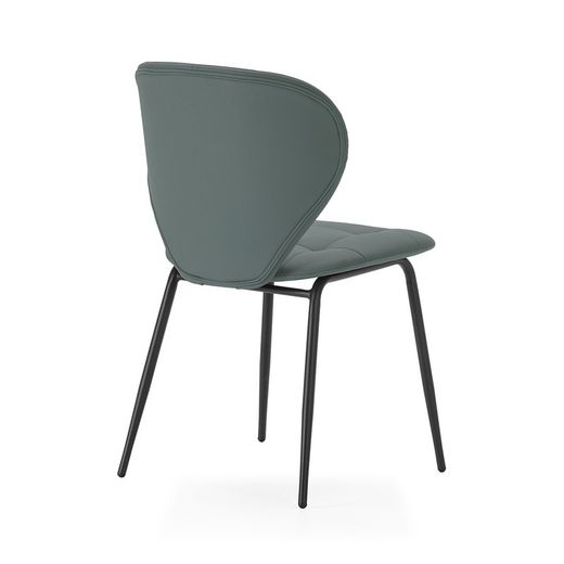 Faux leather chair in green, 50 x 57.5 x 83 cm | Maura