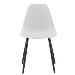 Witte polypropyleen stoel en zwart metalen poten, 46 x 53 x 83 cm