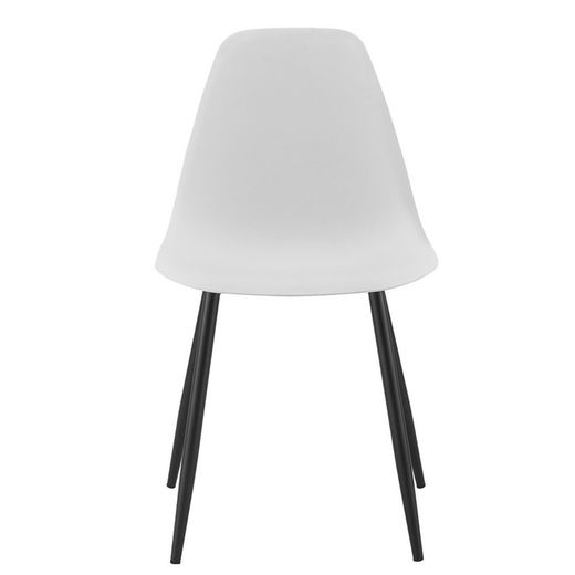 Witte polypropyleen stoel en zwart metalen poten, 46 x 53 x 83 cm