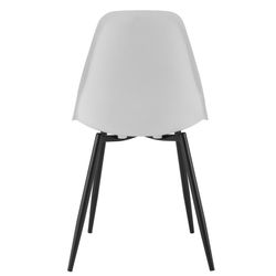 Witte polypropyleen stoel en zwart metalen poten, 46 x 53 x 83 cm