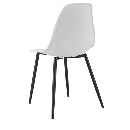 Witte polypropyleen stoel en zwart metalen poten, 46 x 53 x 83 cm