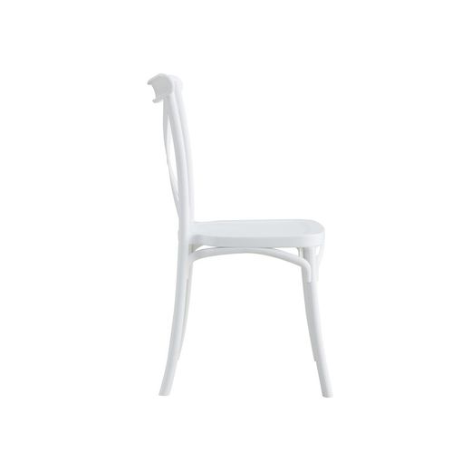 Chaise en polypropylène blanc, 46 x 54 x 88 cm | Crossback