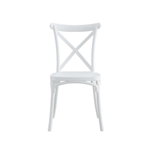 Chaise en polypropylène blanc, 46 x 54 x 88 cm | Crossback