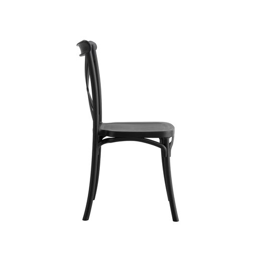 Chaise en polypropylène noir, 46 x 54 x 88 cm | Crossback