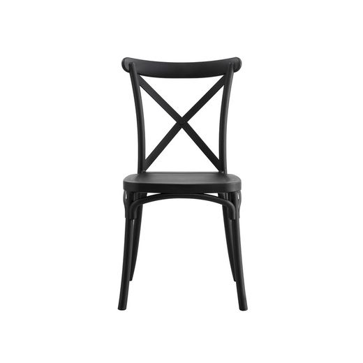 Chaise en polypropylène noir, 46 x 54 x 88 cm | Crossback