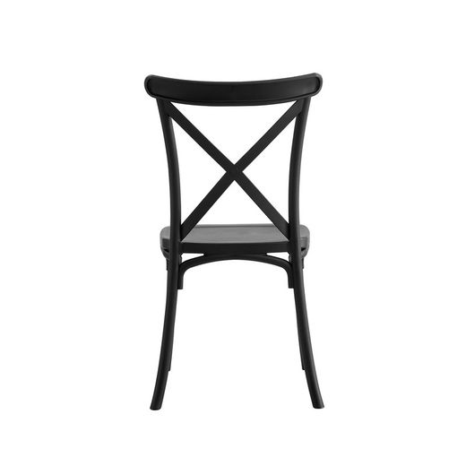 Chaise en polypropylène noir, 46 x 54 x 88 cm | Crossback