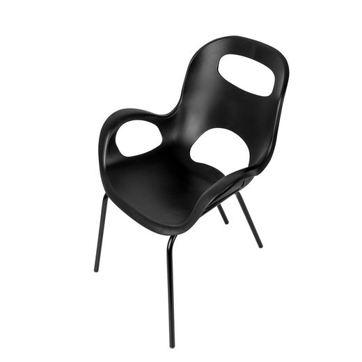 Chaise en polypropylène noir, 61 x 62 x 86 cm | oh