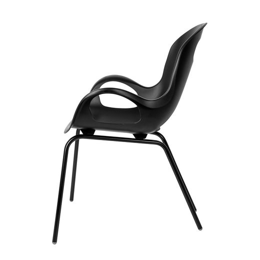 Chaise en polypropylène noir, 61 x 62 x 86 cm | oh