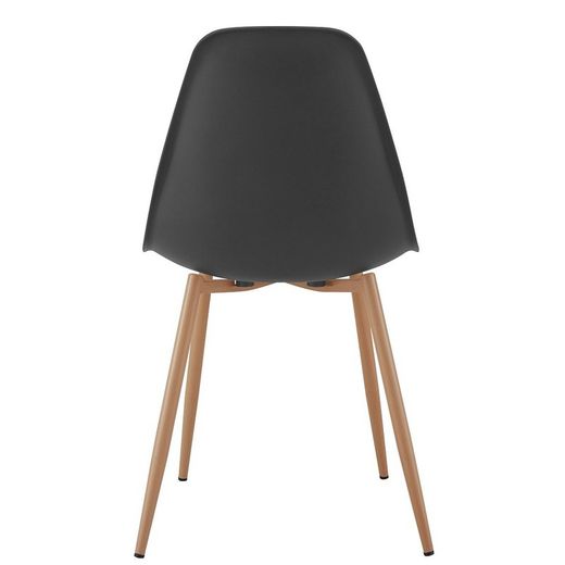 Pack of black beech wood dining room and 4 black polypropylene chairs