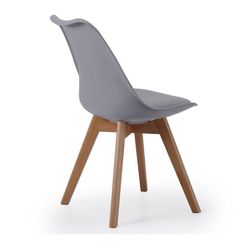 Chaise en polypropylène et hêtre gris et naturel, 48 x 54 x 84 cm | bistro