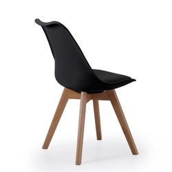 Chaise en polypropylène et hêtre noir et naturel, 48 x 54 x 84 cm | bistro