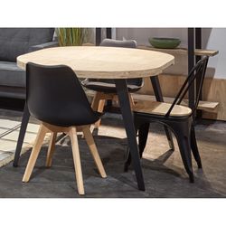 Chaise en polypropylène et hêtre noir et naturel, 48 x 54 x 84 cm | bistro