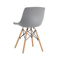 Chaise en polypropylène et bois gris, 46 x 52 x 79 cm | Jeff