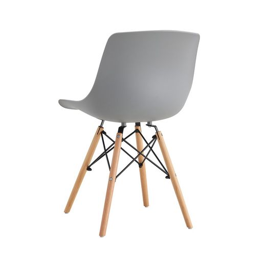 Chaise en polypropylène et bois gris, 46 x 52 x 79 cm | Jeff