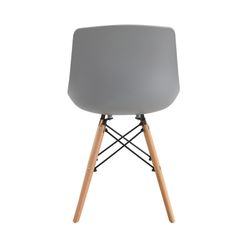 Chaise en polypropylène et bois gris, 46 x 52 x 79 cm | Jeff
